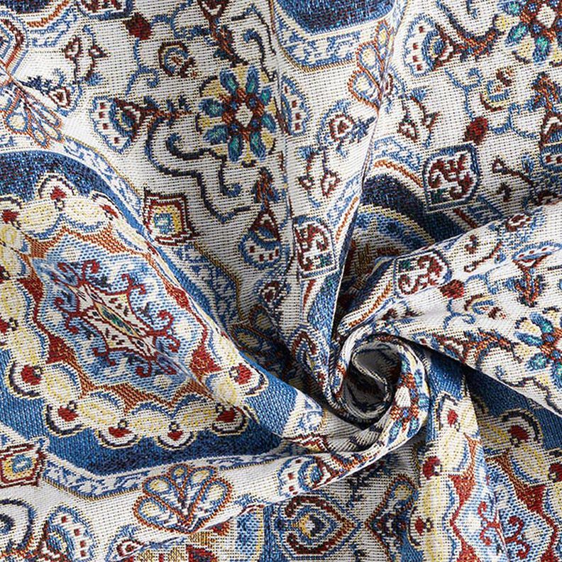 Decor Fabric Tapestry Fabric Oriental Mandala – blue/ivory,  image number 3