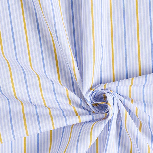 Cotton Cretonne Multicoloured Stripes – white/silver blue,  image number 3
