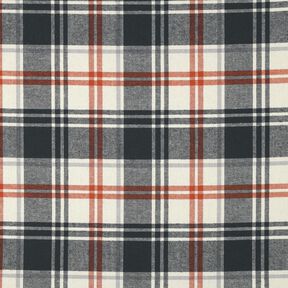 Cotton Flannel Check with herringbone pattern – blue-black/cream, 