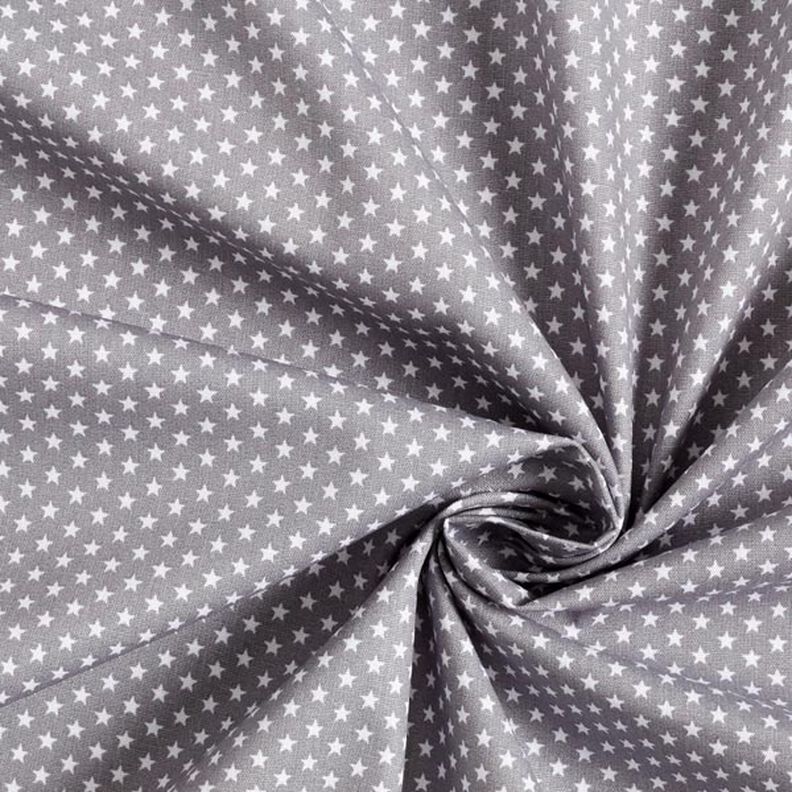 Cotton Poplin Little Stars – grey/white,  image number 5