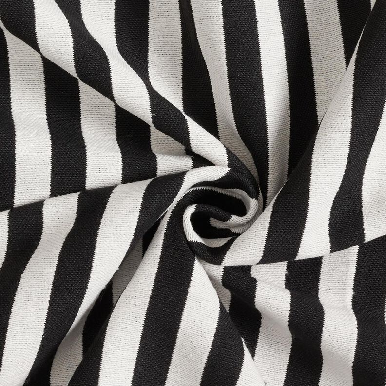 Decor Fabric Jacquard broad stripes – ivory/black,  image number 3
