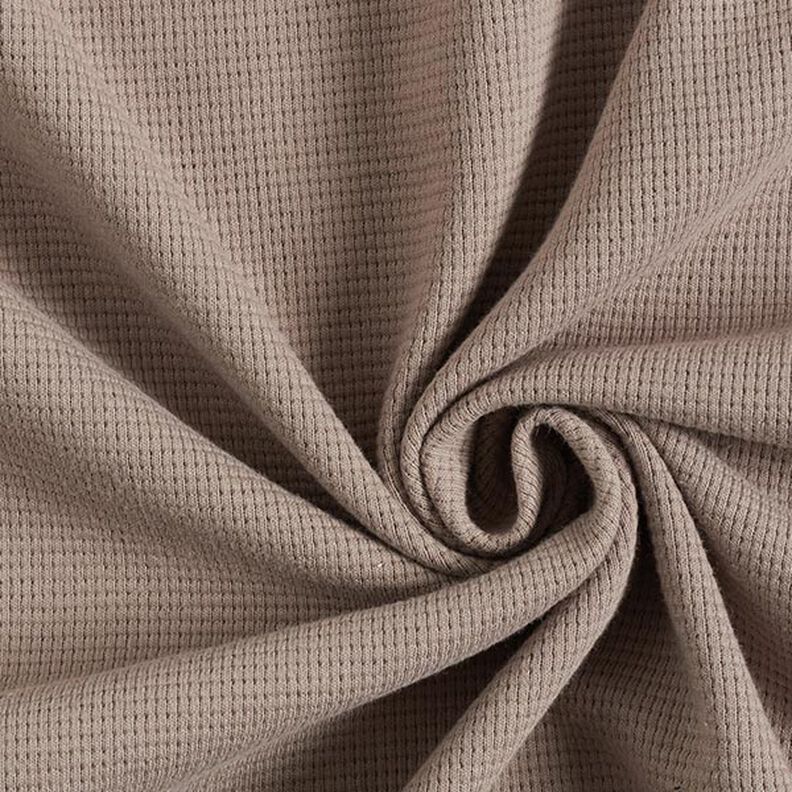 Mini Cotton waffle jersey Plain – taupe,  image number 1