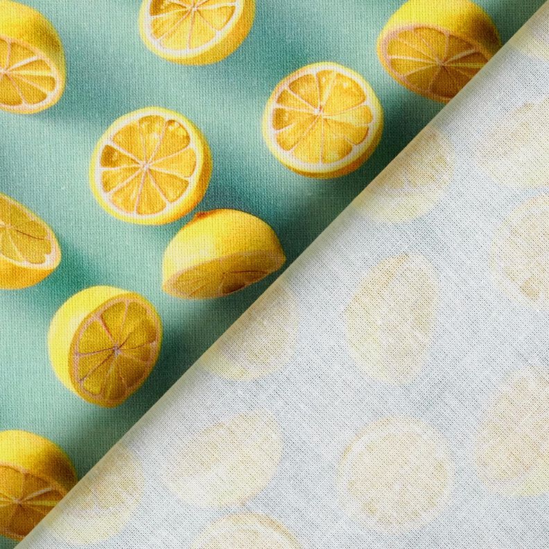 Cotton Poplin fresh lemons – eucalyptus/lemon yellow, image number 4