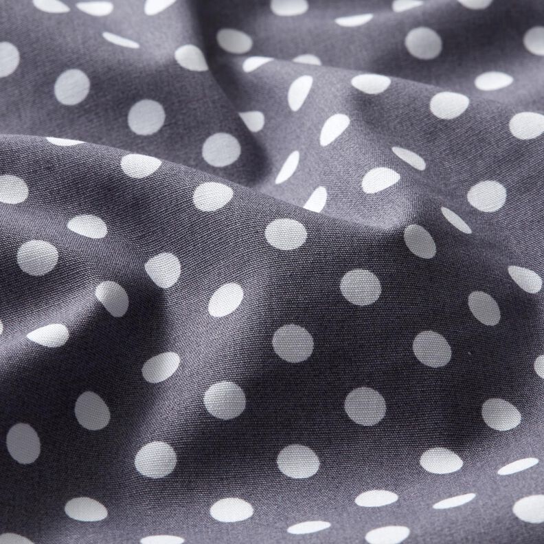 Cotton Poplin Polka dots – slate grey/white,  image number 2