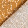 Cotton Cretonne playful cats – curry yellow,  thumbnail number 4