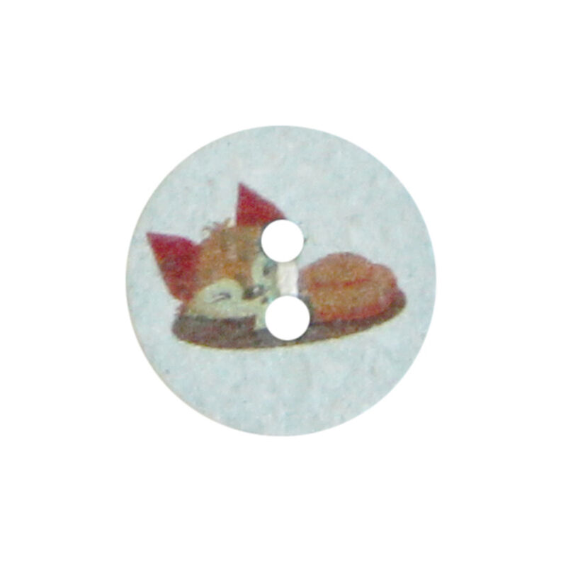 Polyester Button 2-Hole Recycling Fox [Ø15 mm] – baby blue,  image number 1