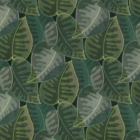 Decor Fabric Cotton Twill minimalist leaves – dark green, 