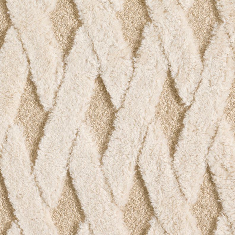 Faux Fur Bouclé Diamonds – sand/natural,  image number 5