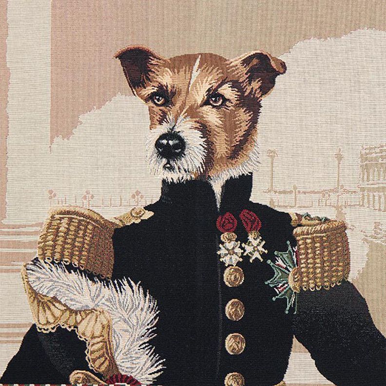 Panel Tapestry Fabric dog – dark beige/black,  image number 1