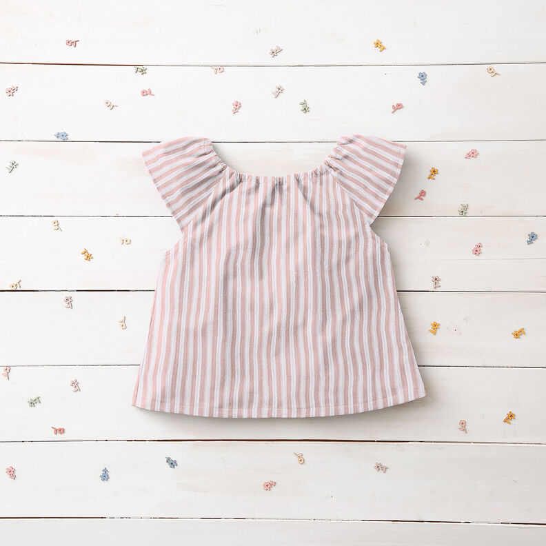 Double Gauze/Muslin Doubleface stripes – dusky pink/white,  image number 6
