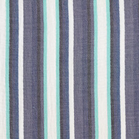 Double Gauze/Muslin yarn-dyed stripes – indigo/ice blue, 
