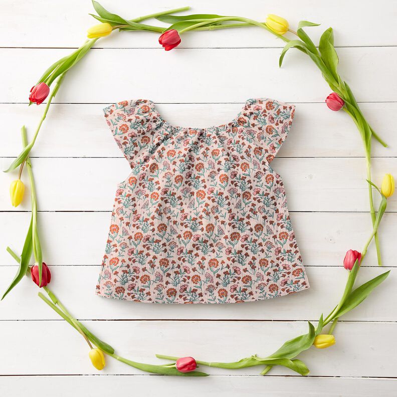 Double Gauze/Muslin Flower Meadow | Poppy Fabrics – rosé,  image number 6