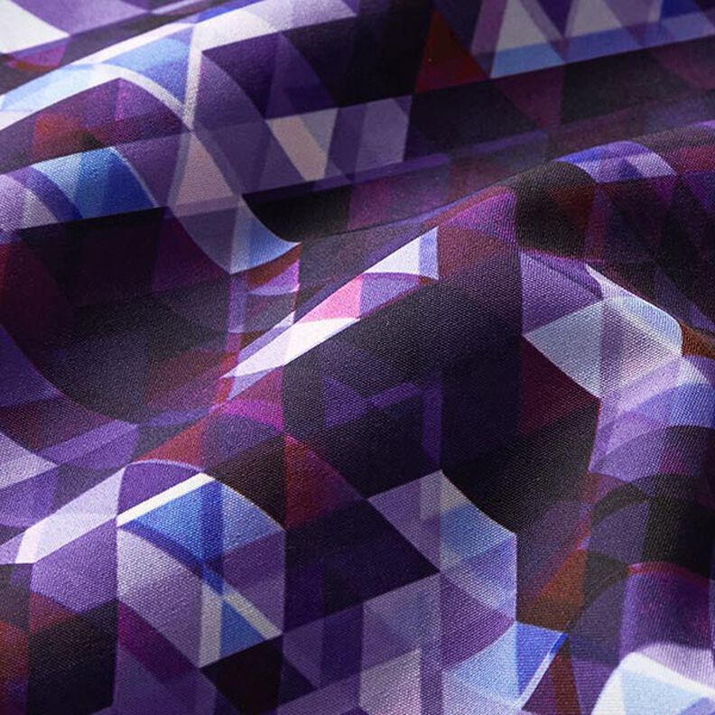 Softshell colourful triangles Digital Print – grape,  image number 3