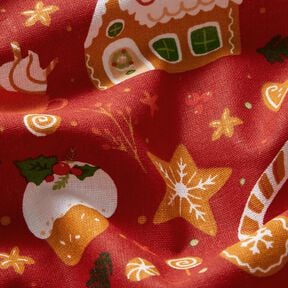 Cotton Poplin Lebkuchen – carmine/mustard, 