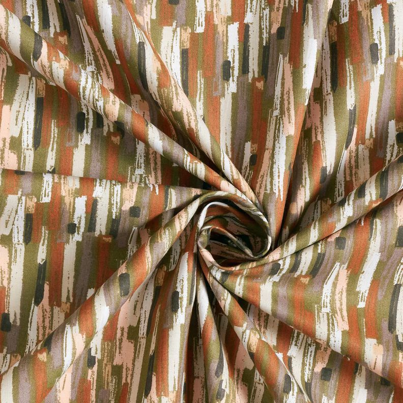 Cotton Cretonne Brushstrokes – pine/bronze,  image number 3