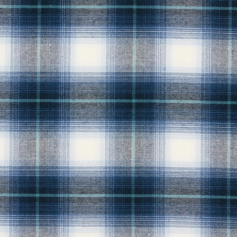 Checked cotton-viscose-flannel – indigo,  image number 1