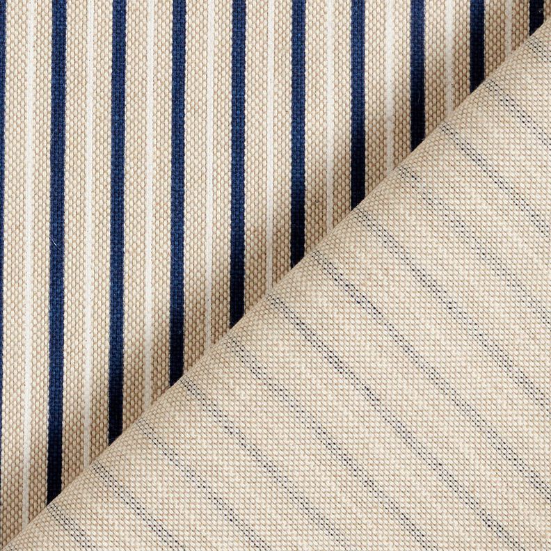 Decor Fabric Half Panama narrow nautical stripes – natural/navy blue,  image number 4