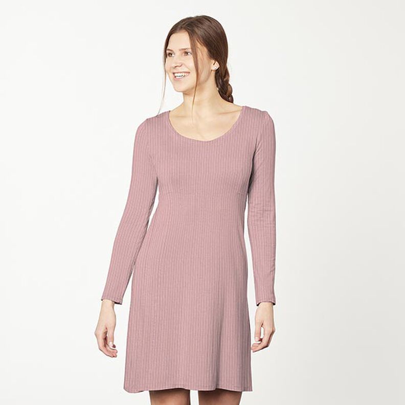 Plain ribbed jersey – dusky pink,  image number 8