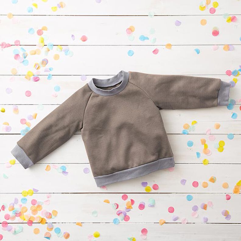 Light Cotton Sweatshirt Fabric Plain – dark taupe,  image number 7