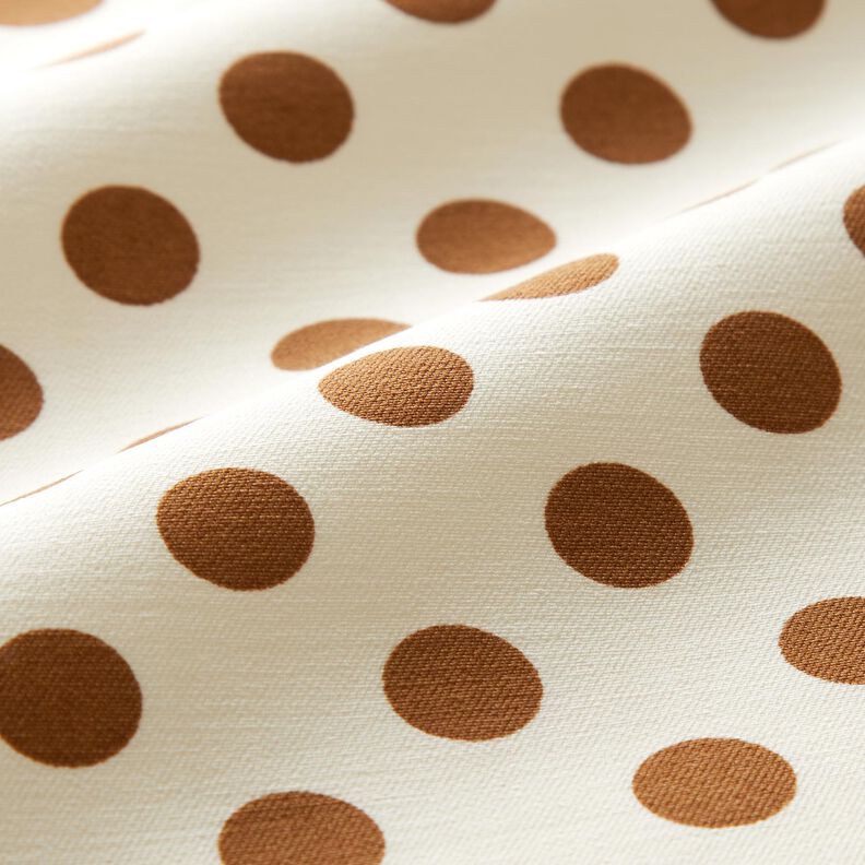 Large dots stretchy trouser fabric – white/copper,  image number 2