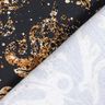 French Terry Border fabric golden ornaments | Glitzerpüppi – black/antique gold,  thumbnail number 4