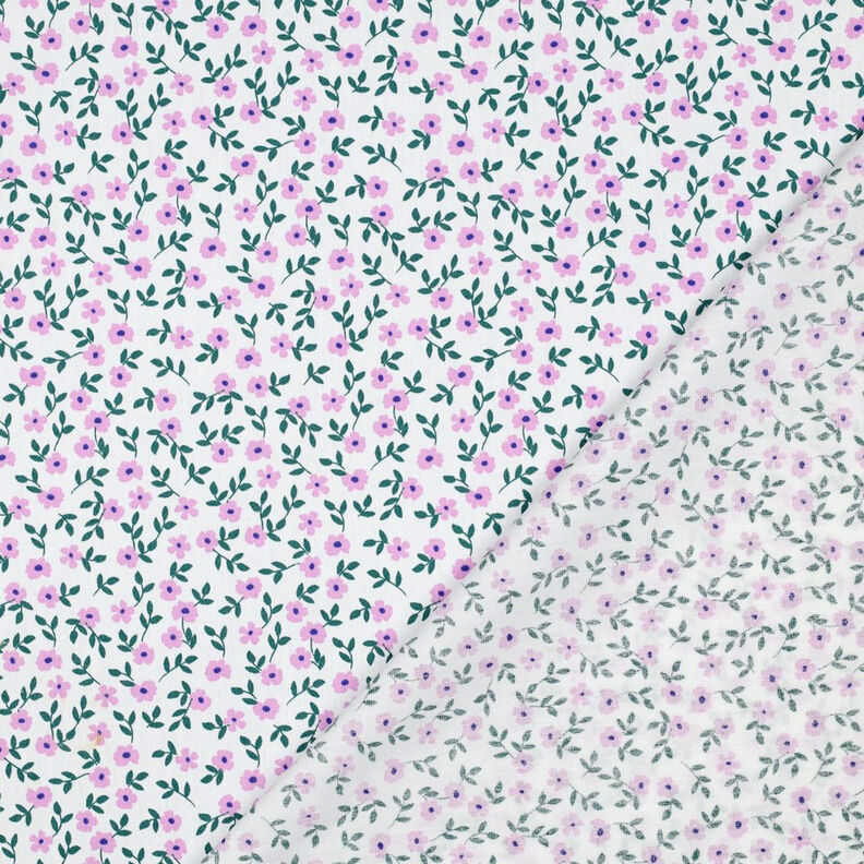 GOTS Cotton Poplin Ditsy Flowers | Poppy Fabrics – white/pink, image number 4