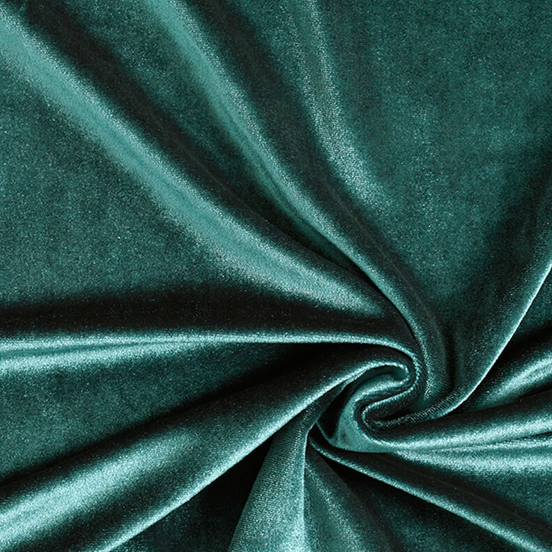 Plain Stretch Velvet – dark green,  image number 1