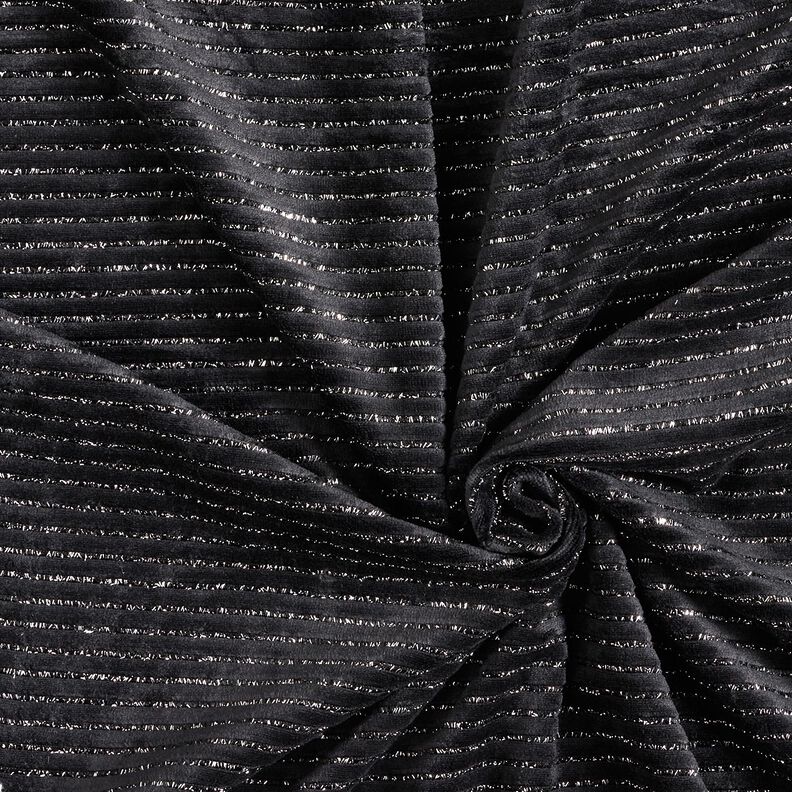 Nicky Velour Glitter Stripes – black/metallic silver, image number 3