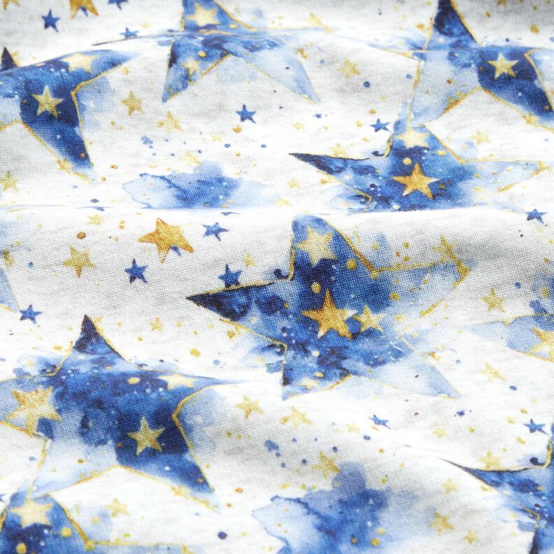 Alpine Fleece watercolour stars – natural/indigo, image number 2