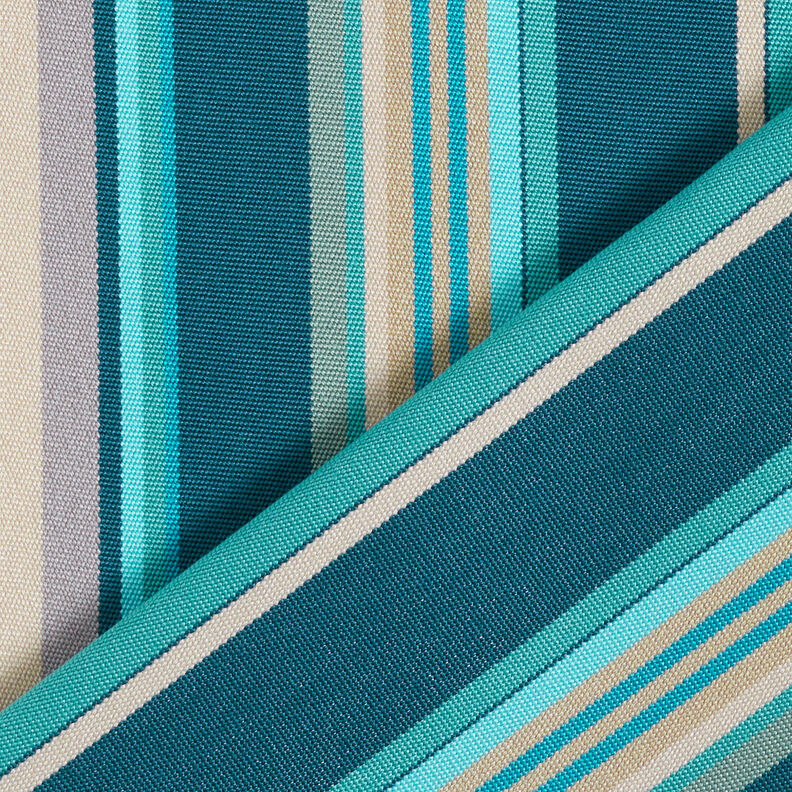 Outdoor Deckchair fabric Longitudinal stripes 45 cm – almond/petrol,  image number 5