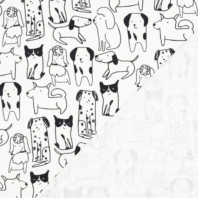 Cotton Flannel Dogs | Poppy Fabrics – white/black,  image number 4