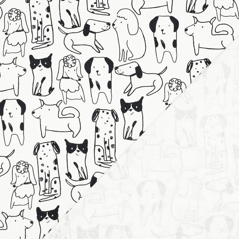 Cotton Flannel Dogs | Poppy Fabrics – white/black, image number 4