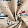 Decorative half Panama fabric "Yacht Club" – natural/red,  thumbnail number 3