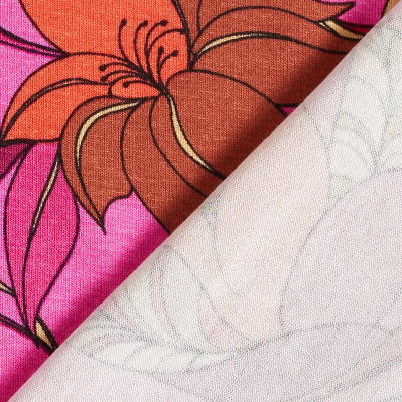 Viscose Jersey Delicate Flowers – purple/fire red,  image number 4