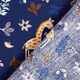GOTS Cotton Poplin giraffe in the meadow – navy blue,  thumbnail number 4