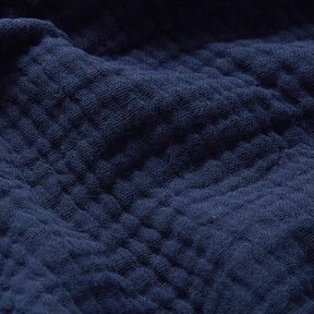 GOTS Triple-Layer Cotton Muslin – midnight blue, 