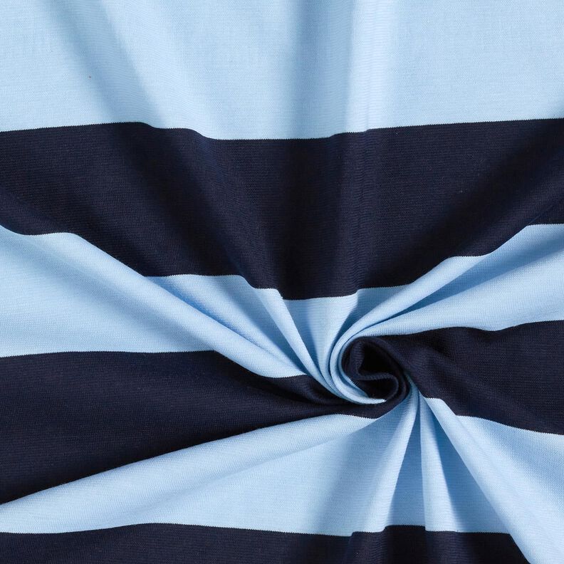 Cotton Jersey block stripes – light blue/navy blue,  image number 3