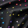 Foil jersey, colourful shimmering hearts &ndash; black,  thumbnail number 2