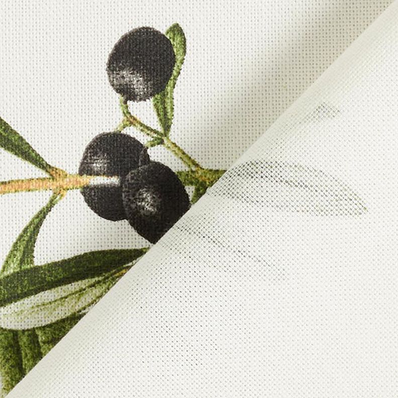Decor Fabric Half Panama Olives – offwhite/dark olive,  image number 3