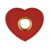 Imitation Leather Eyelet Patch Hearts  [ 4 pieces ] – carmine,  thumbnail number 1