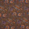 Shirting Fabric retro flowers and paisley pattern – midnight blue/caramel,  thumbnail number 1