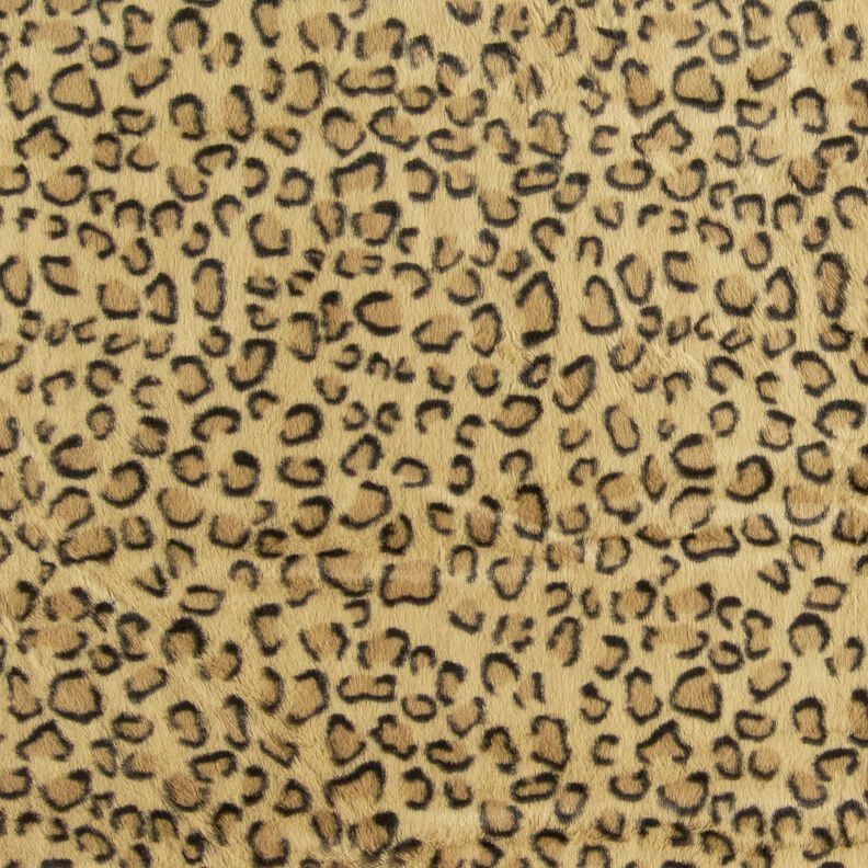 Super soft faux fur leopard print – antique gold/black, image number 1