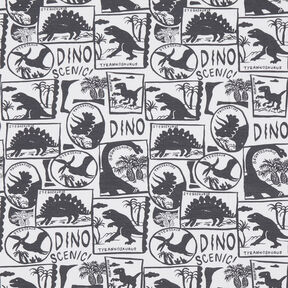 Cotton Jersey Dinosaur patches | by Poppy white/anthracite, 