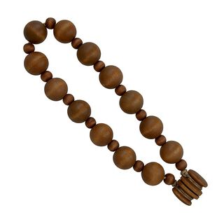 Magnetic Wooden Ball Tiebacks [51cm] – dark brown, 