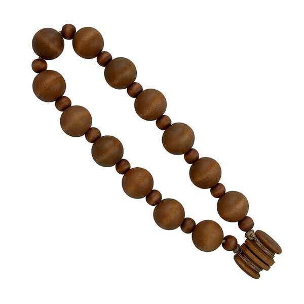 Magnetic Wooden Ball Tiebacks [51cm] – dark brown,  image number 1