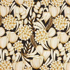 Sateen Tropical Flowers – black, 