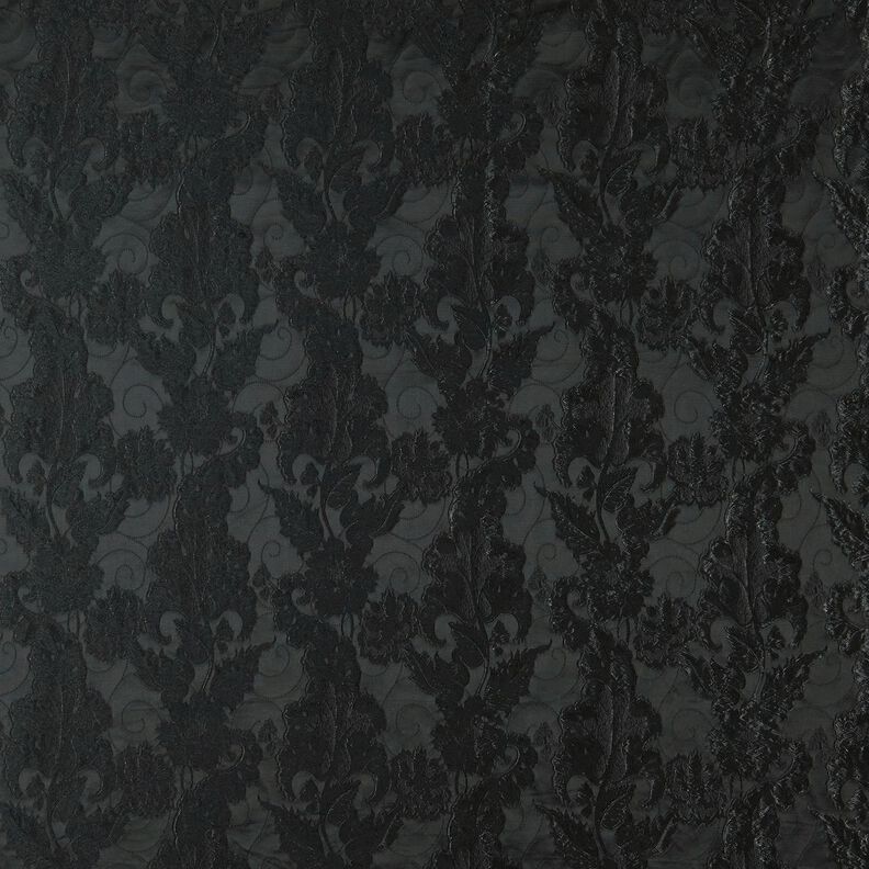 Garment Jacquard Brocade Flowers – black,  image number 1