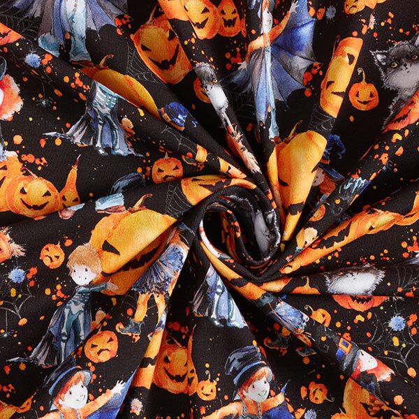 Cotton Jersey Halloween Digital Print – black,  image number 3