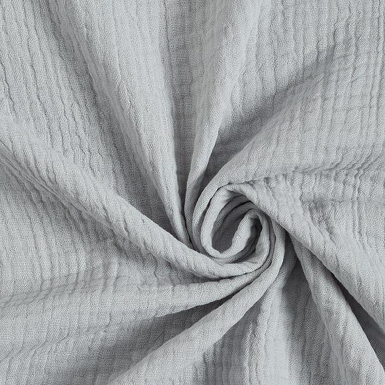 GOTS Triple-Layer Cotton Muslin – light grey,  image number 1