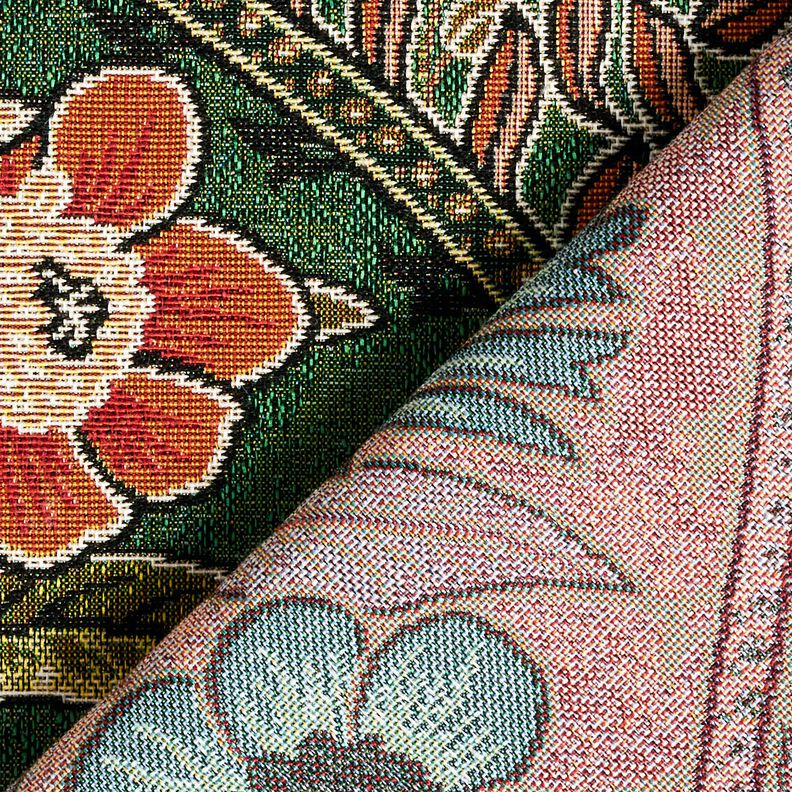 Decor Fabric Tapestry Fabric Floral Ornaments – green/light orange, image number 4